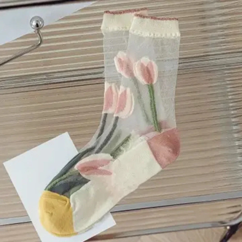 X13  Thin Breathable Tulip Mesh Socks One Size